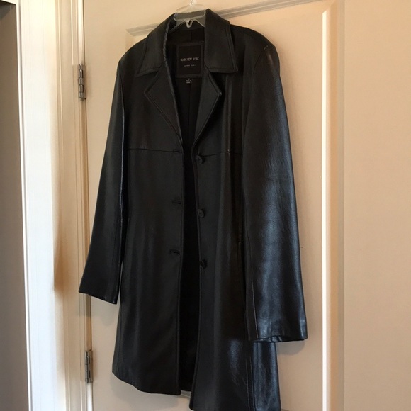 Marc New York black leather coat - Picture 2 of 3